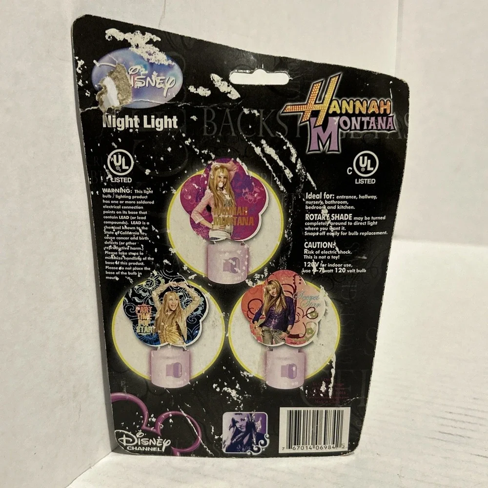 RARE NEW DISNEY HANNAH MONTANA ROTARY SHADE NIGHT LIGHT MILEY CYRUS‎ C2